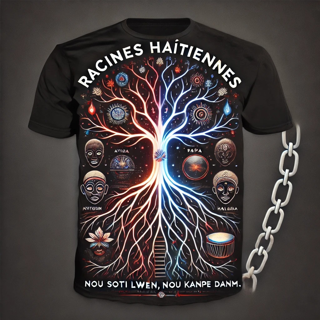 T-shirt avec design de symboles haïtiens